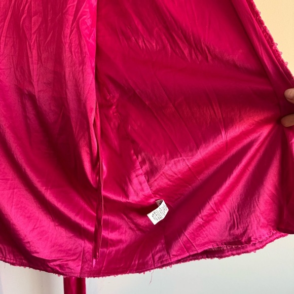 Blue B. Pink Sequin Velvet Wrap Tie Puff Glamour Dress size small - Picture 11 of 12